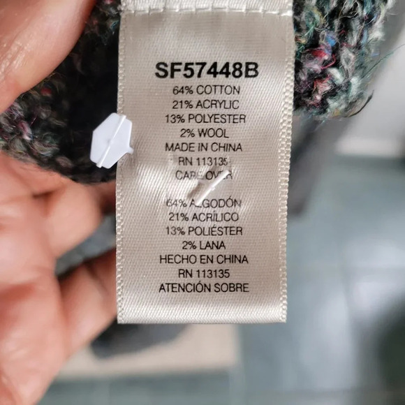 Leo & Nicole Greenish Gray Multi-Color Tweed Sweater (Size XL) - Picture 10 of 15